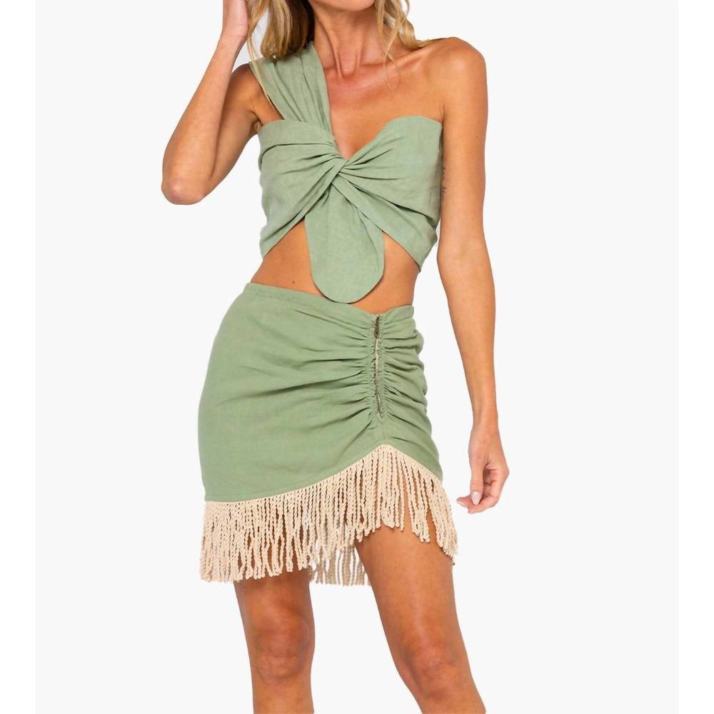 NEW JBQ valencia mini skirt in eucalyptus